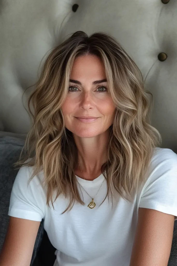 Wavy Shoulder-Length Hair