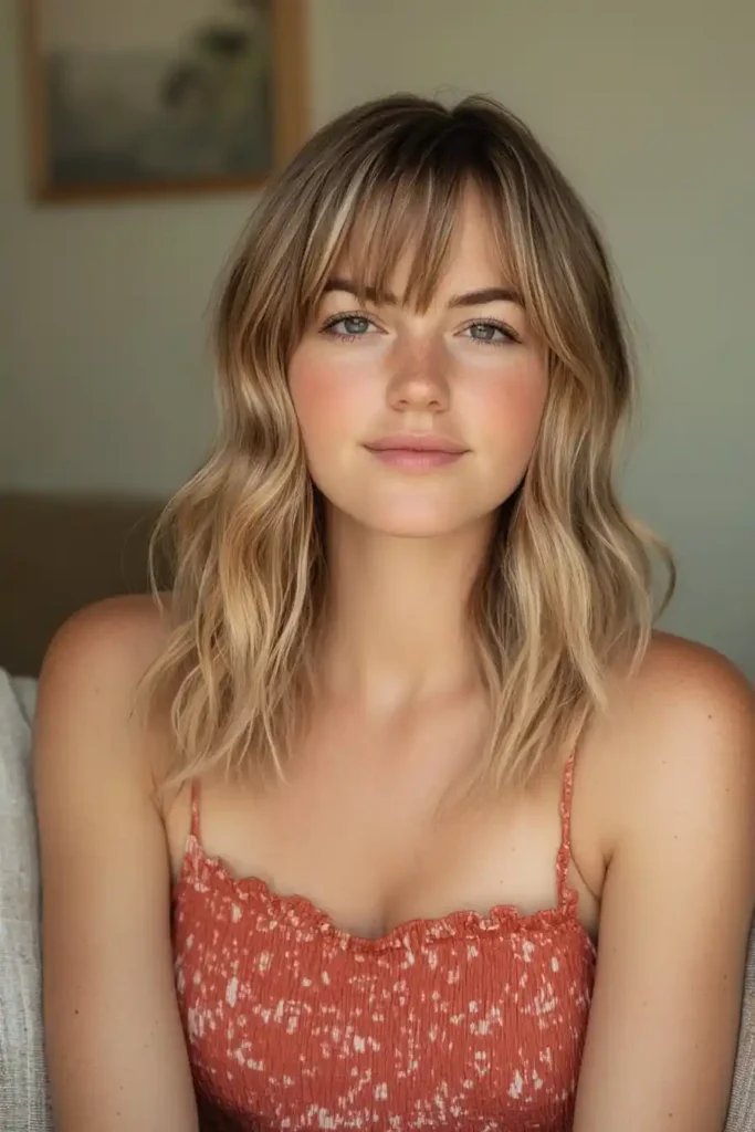 Shag-Style Cut with Curtain Bangs
