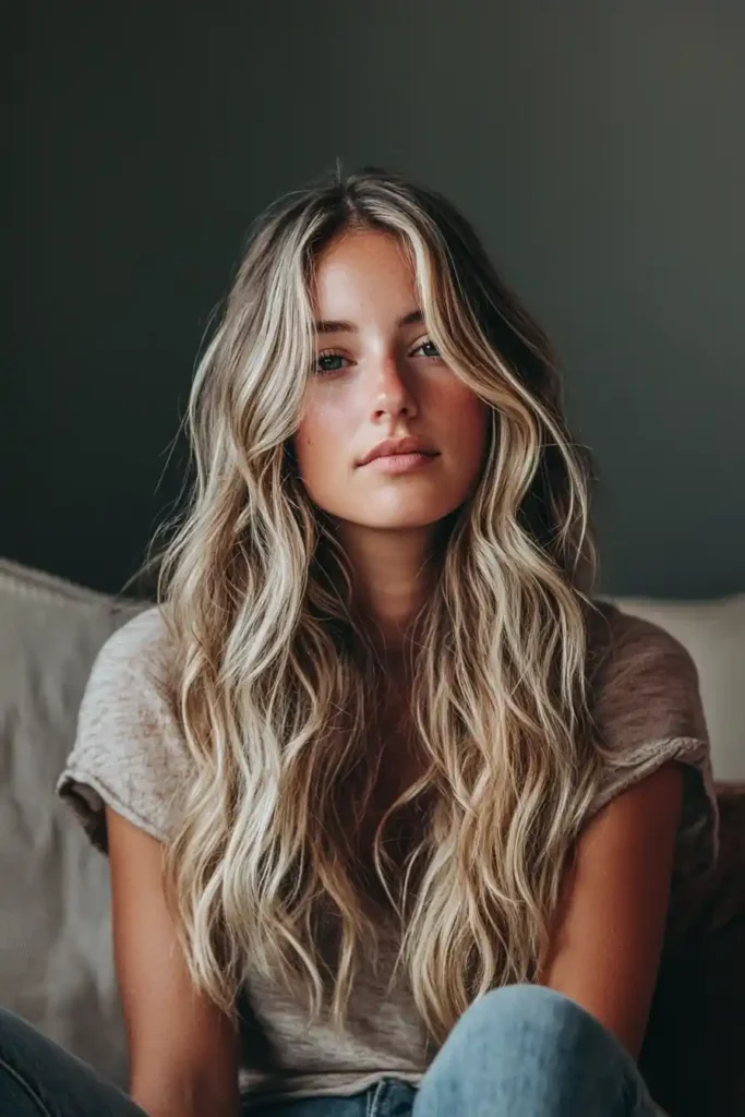 Dirty Blonde Highlights with Soft Waves