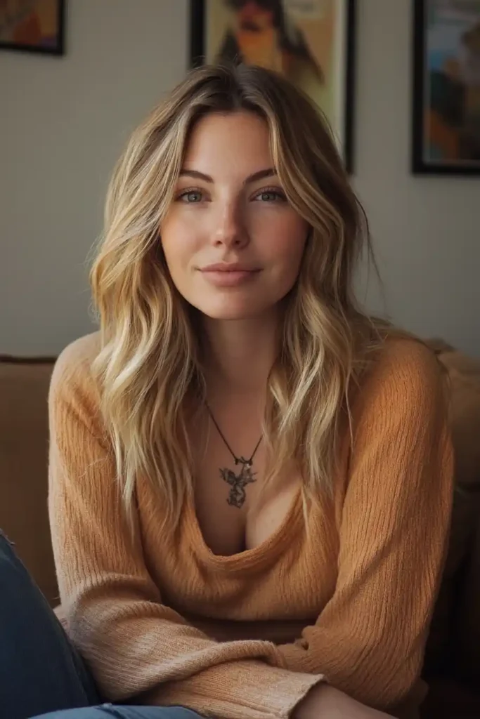Dirty Blonde Highlights with Soft Waves